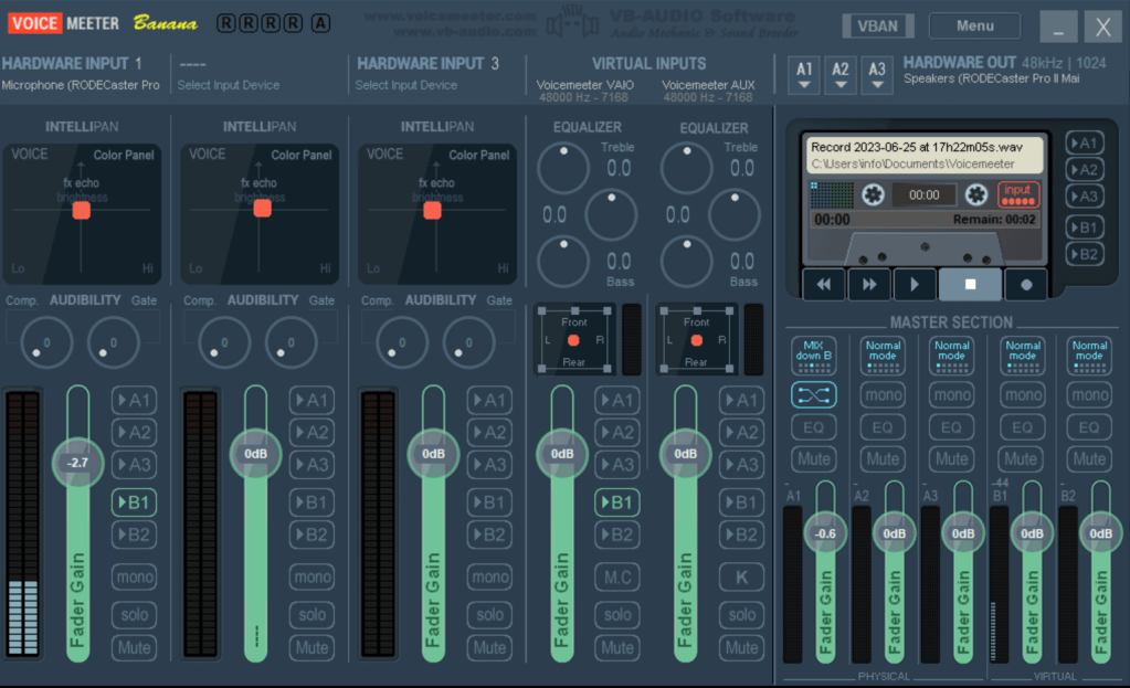 problem voicemeter banana 1