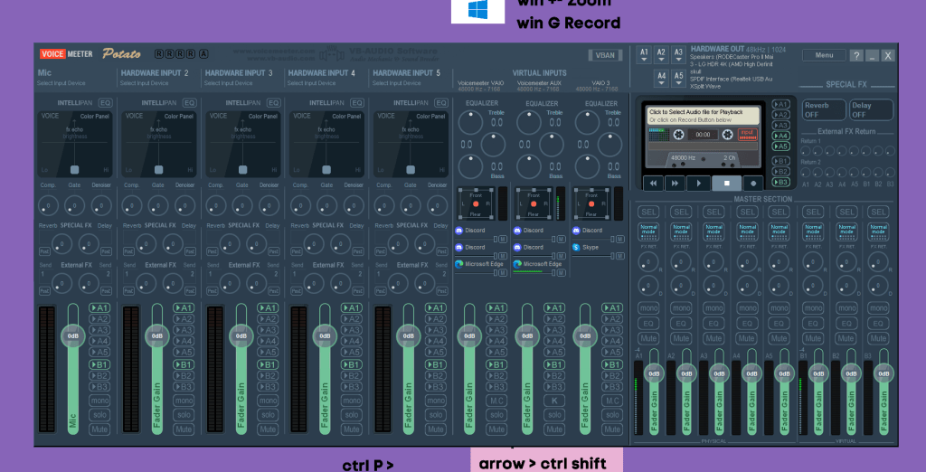 voicemeter setup getting 4