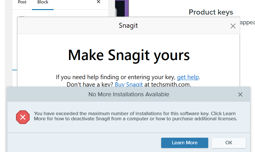 snagit reinstall hope 11