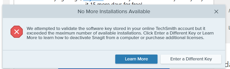 snagit reinstall hope 4