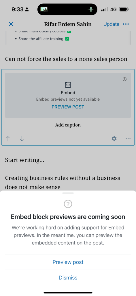 embed issue while 2