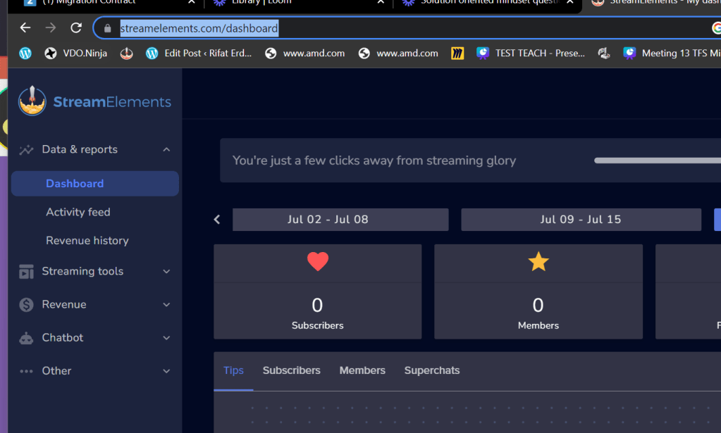 stream elements to 1