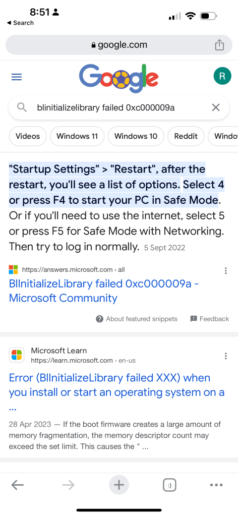 reinstalling the windows 40