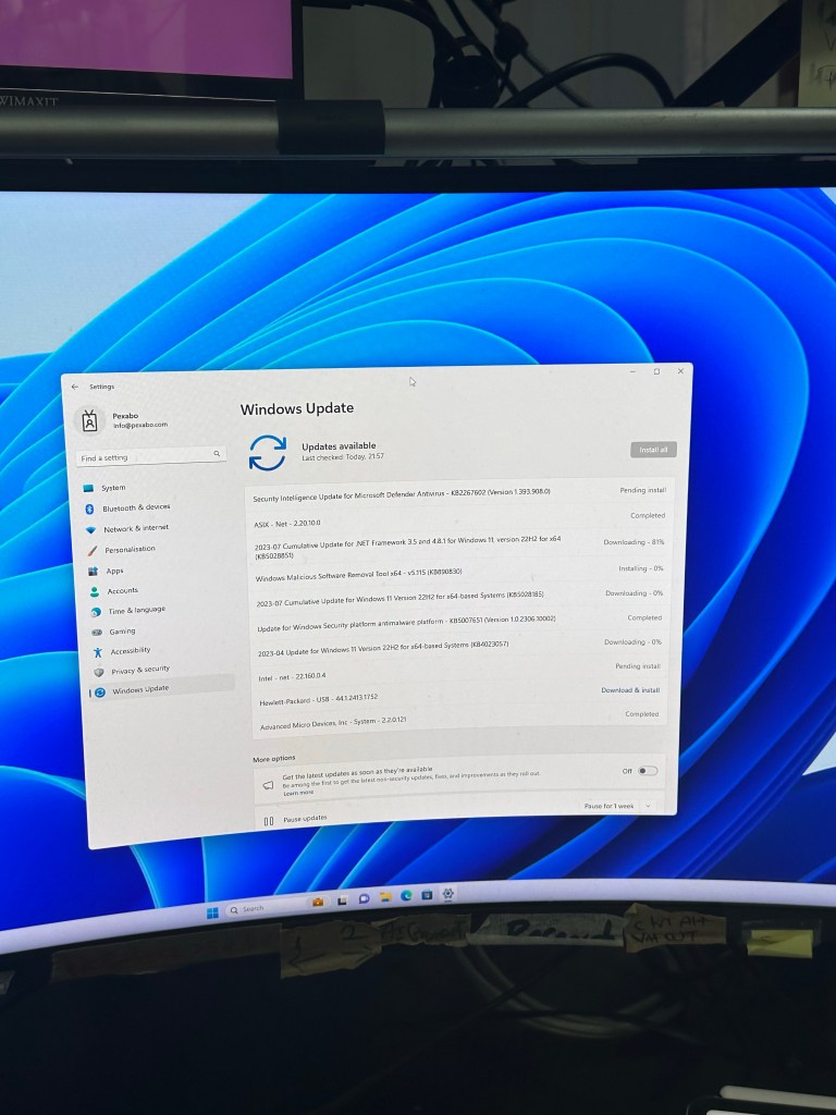 reinstalling the windows 57