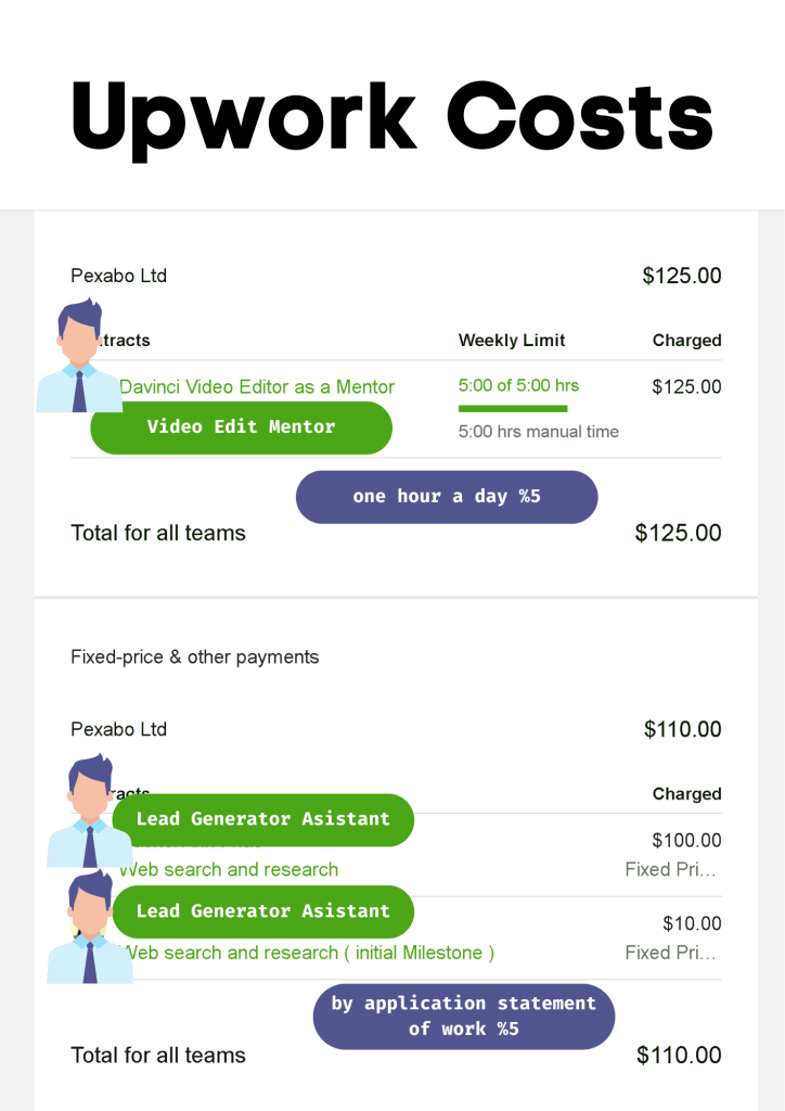 upwork costs for 1