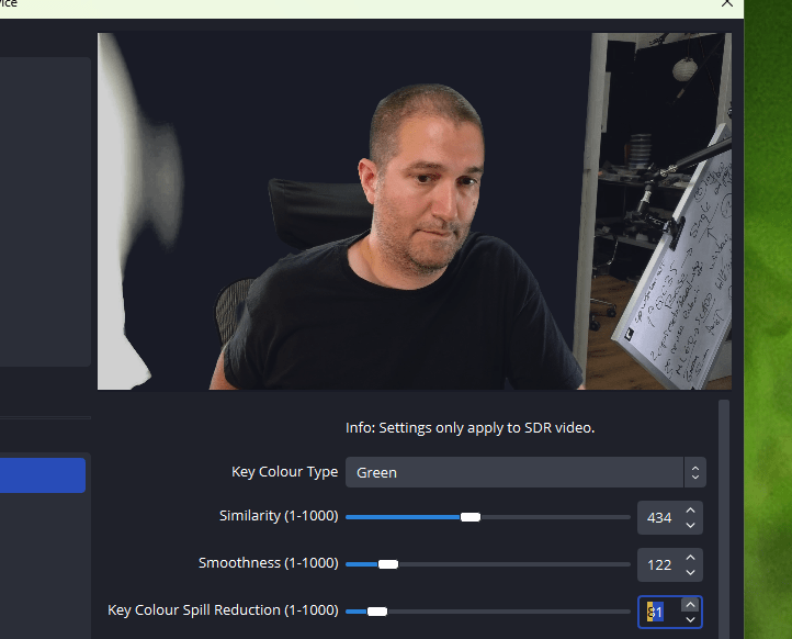 green screen with 11