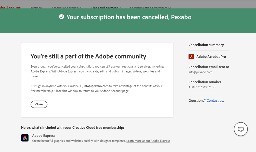 cancel acrobat pro 2