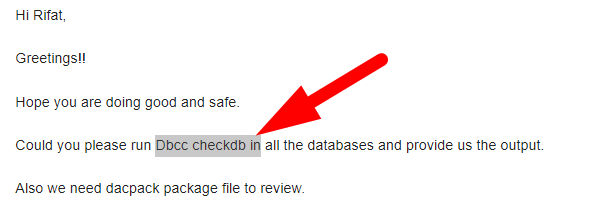 dbcc checkdb 1