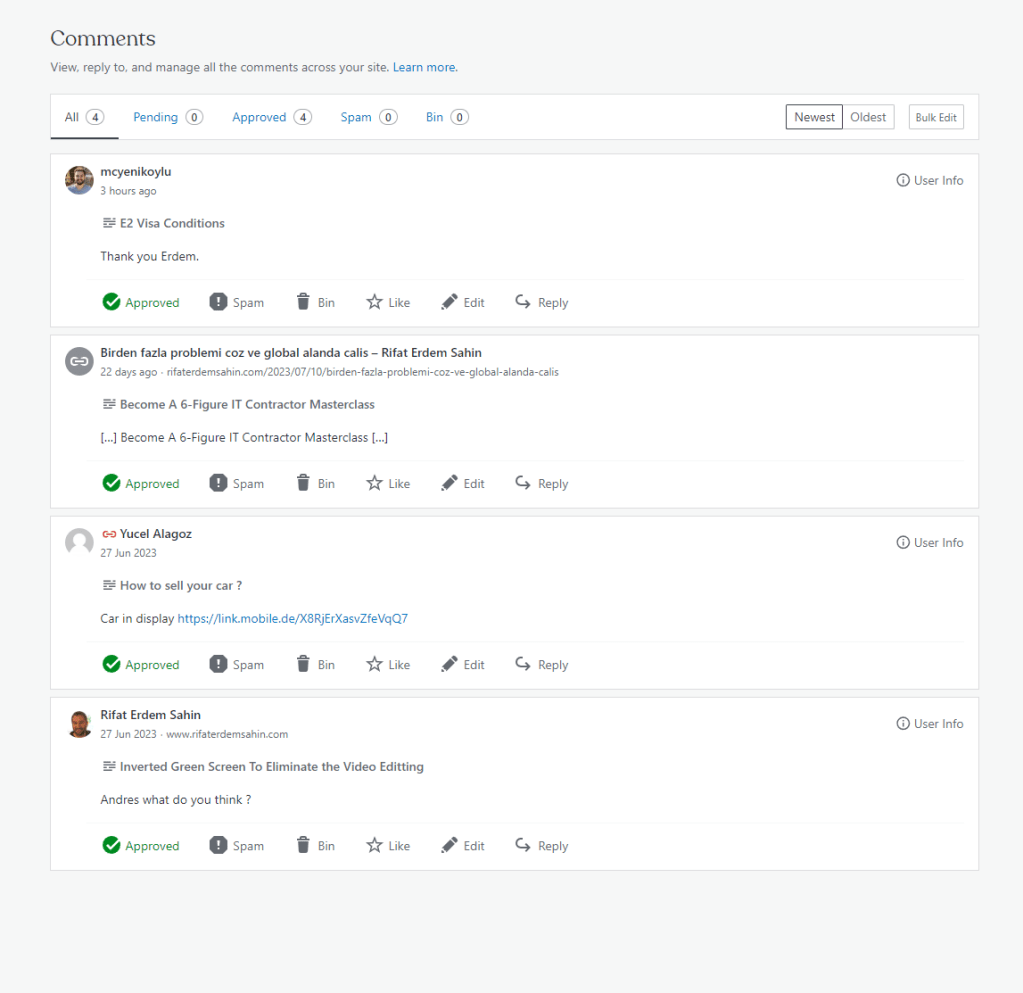 comment structure in 1