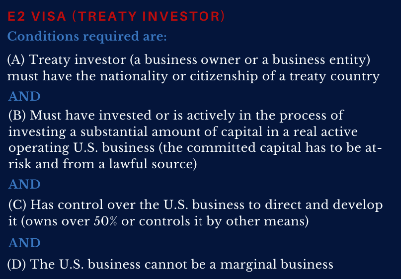 e2 visa conditions 1