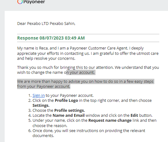 fixing payoneer payout 10