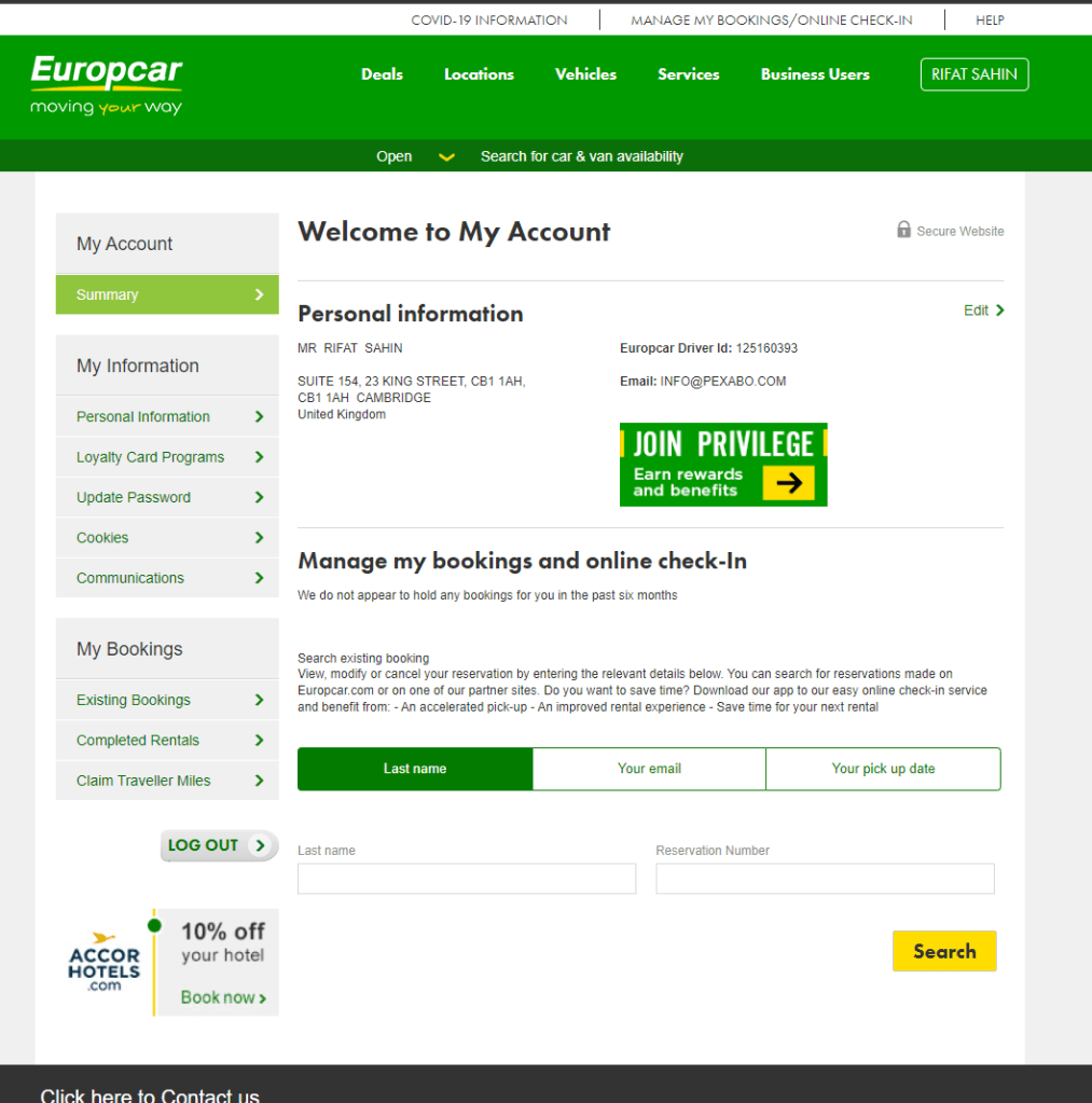 europcar journey 1