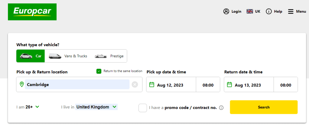 europcar journey 2