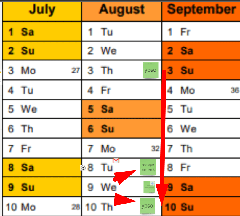 practical calendar on 1
