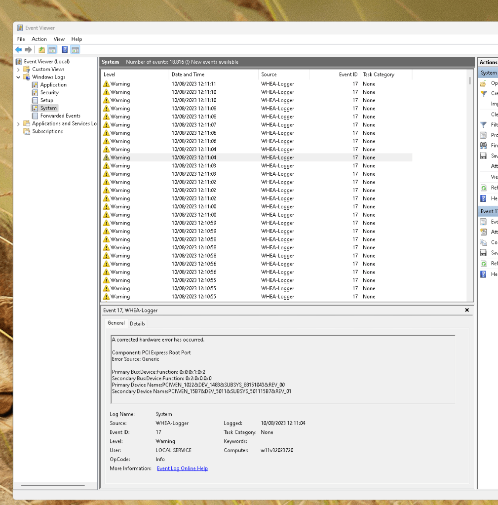 pci card issues 24