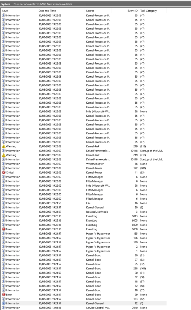 system startup logs 2