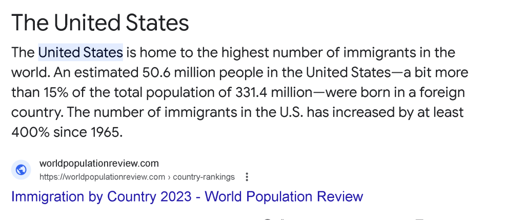most immigrants in 1