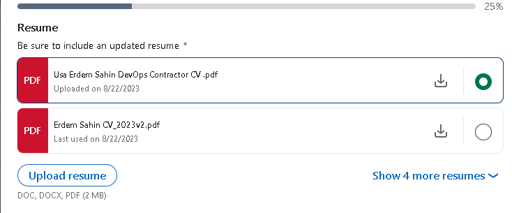 linkedin job application 1