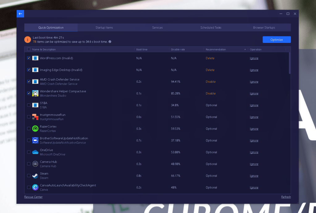 optimize workstation startup 2