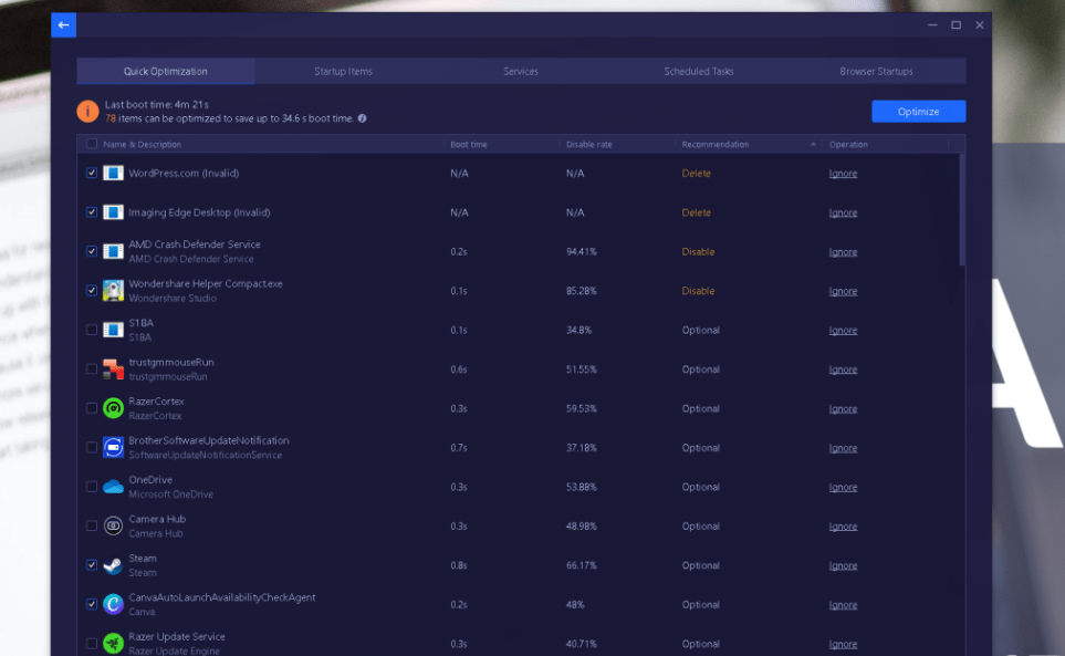 optimize workstation startup 43