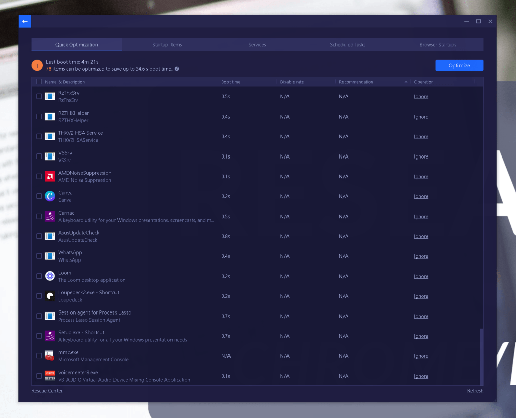 optimize workstation startup 7