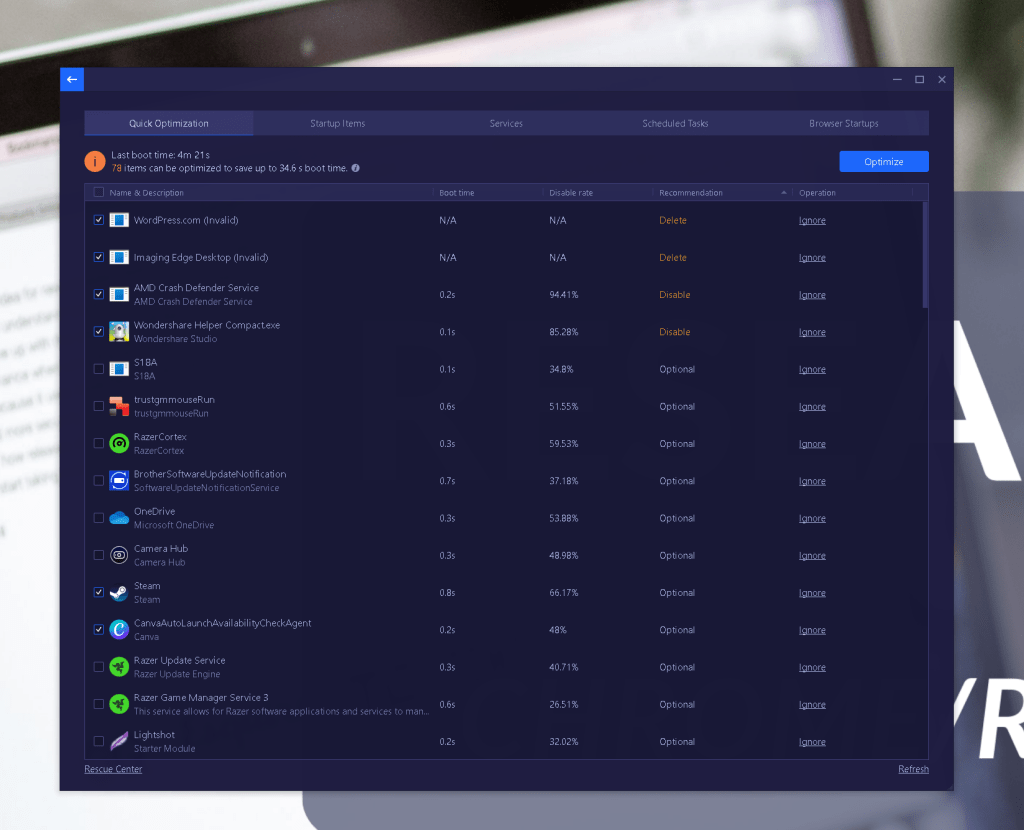 optimize workstation startup 9
