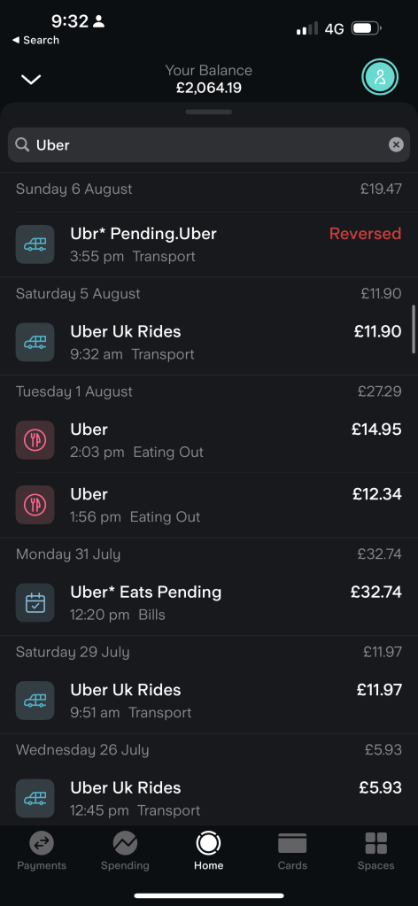 cost of uber 16