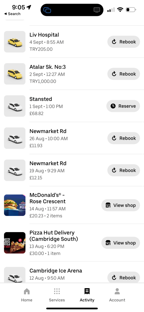 cost of uber 3