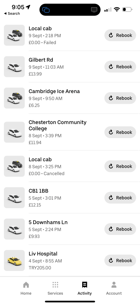 cost of uber 4