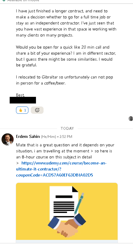 use courses as 1