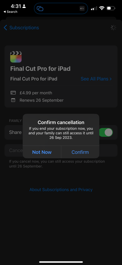 cancel all apple 5