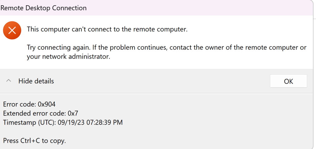 remote access issues 14