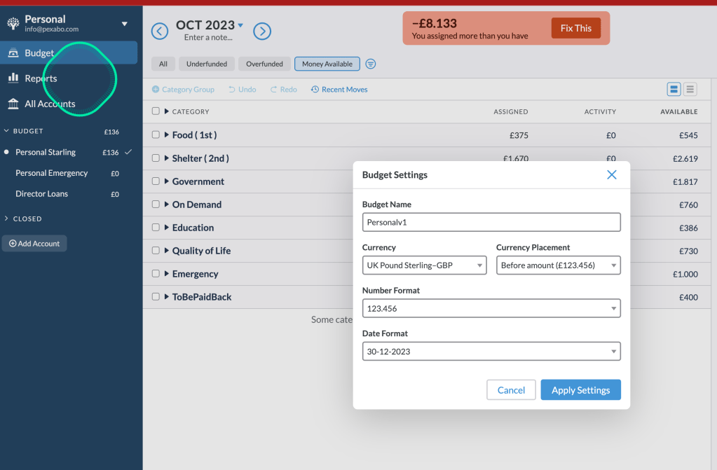 versioning the budgets 1