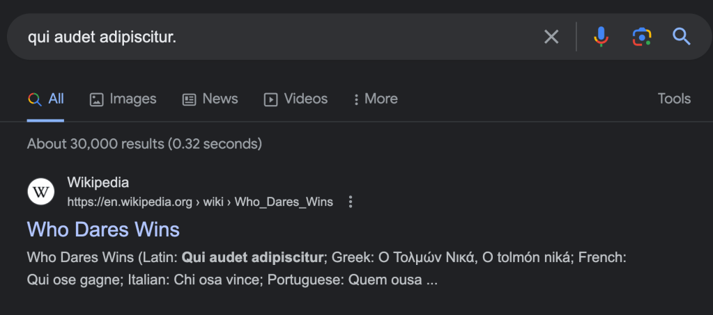 who dares wins 1