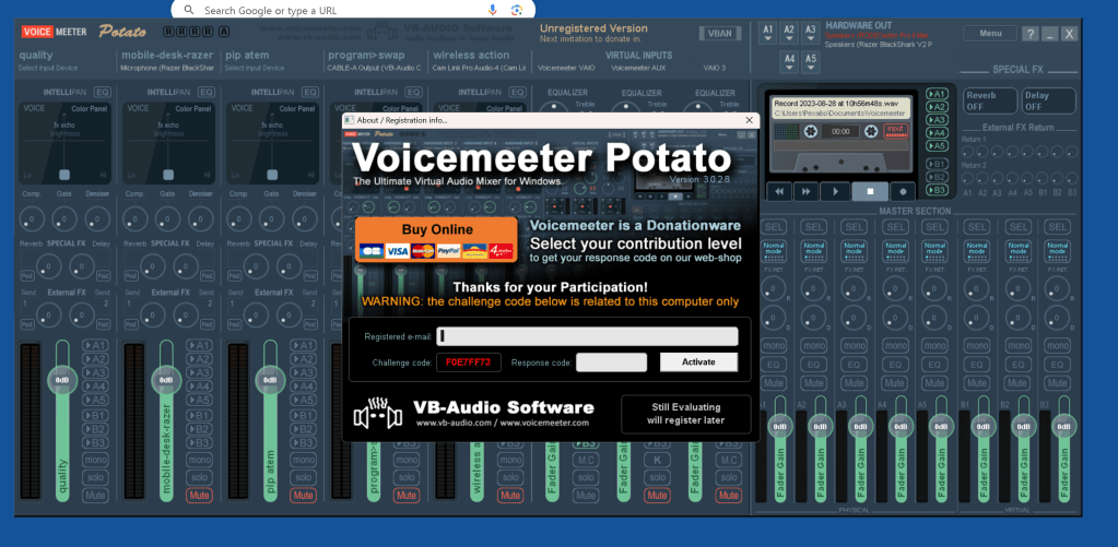 voicemeeter annoys at 1