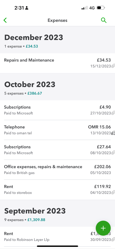 submitting expenses to 1