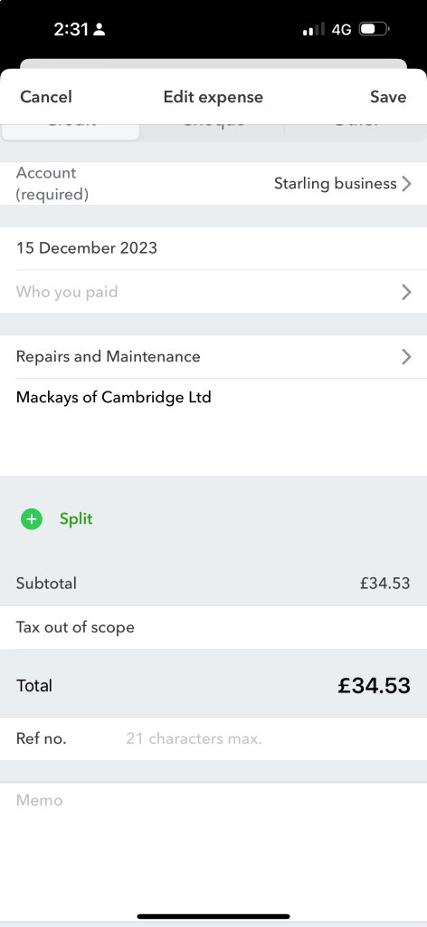 submitting expenses to 2