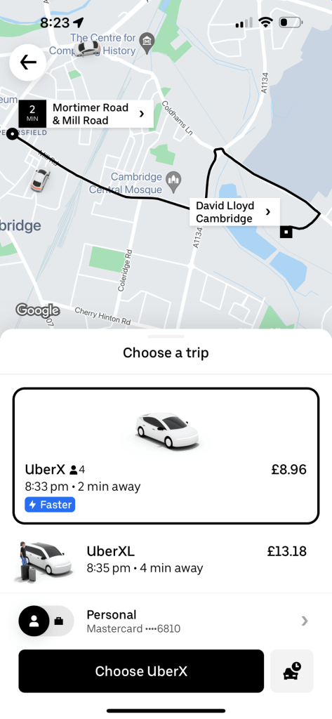 last month uber 1