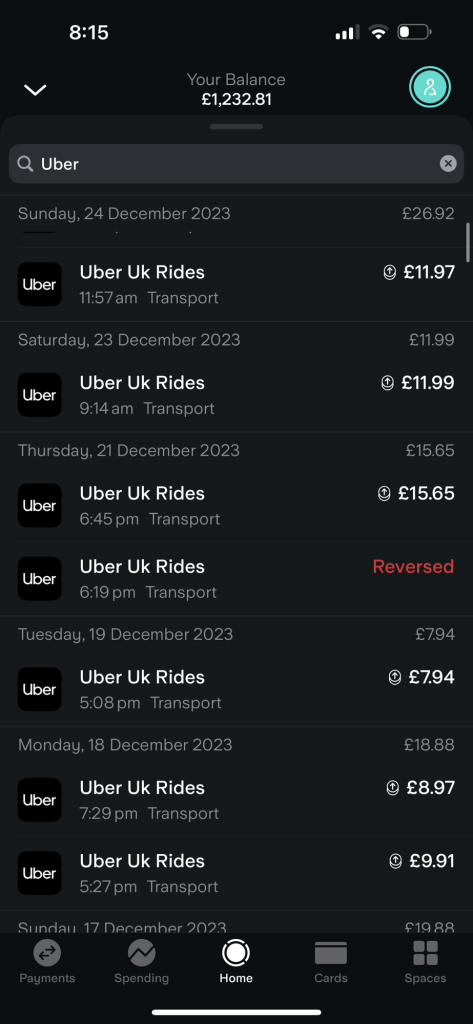 last month uber 10