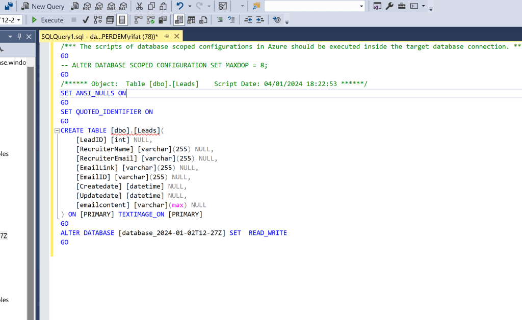 data gone sql 18