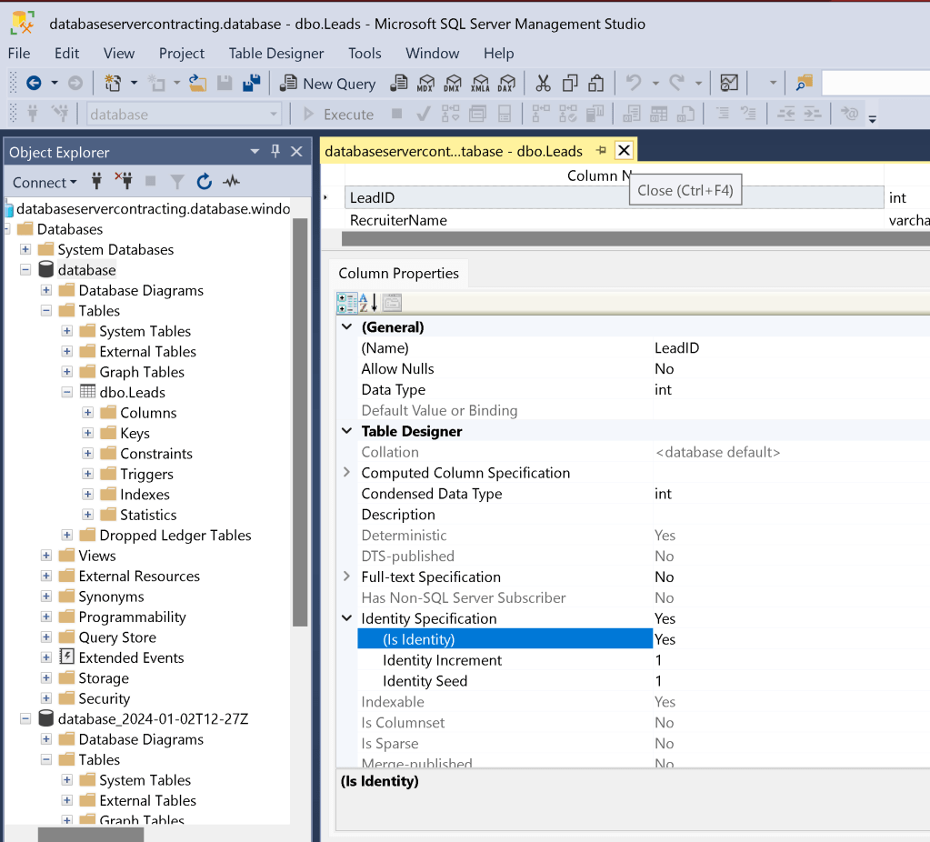 data gone sql 23