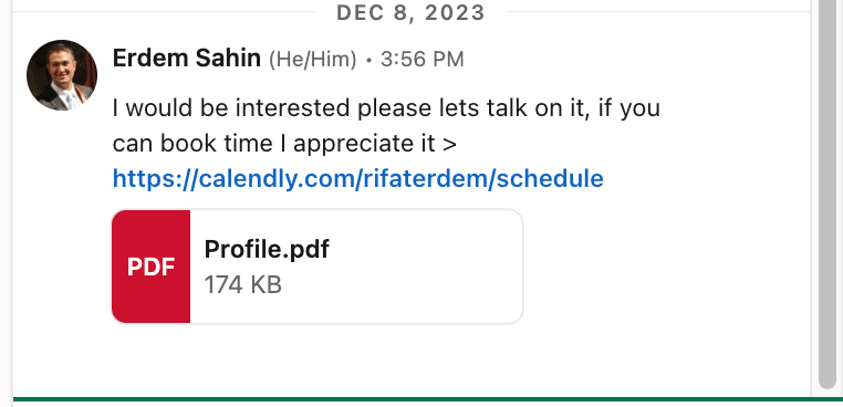 linkedin messages and 1