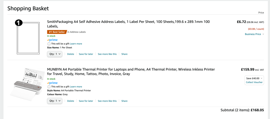 which termal printer 2