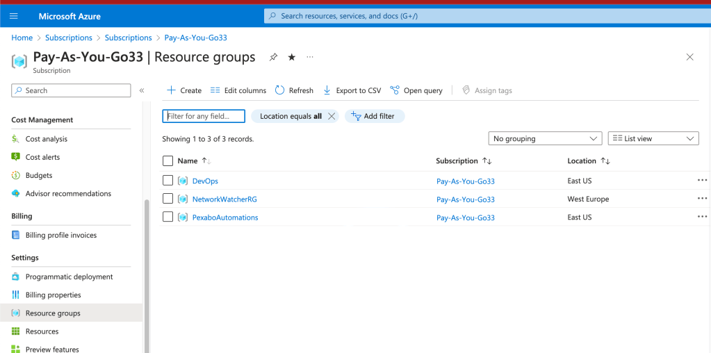 costs azure and 3