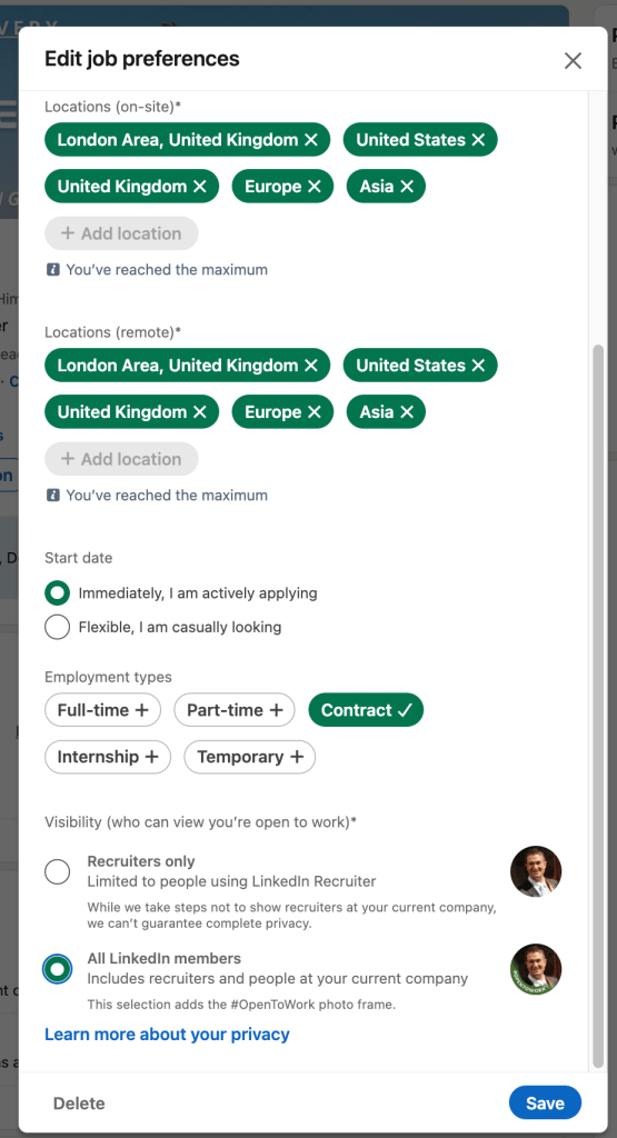 opening your profile 1