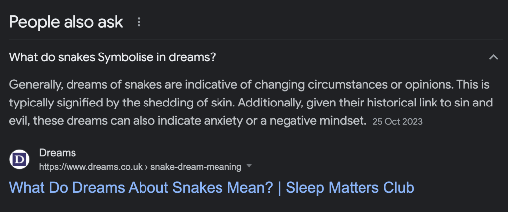 snakes and subconcious 1