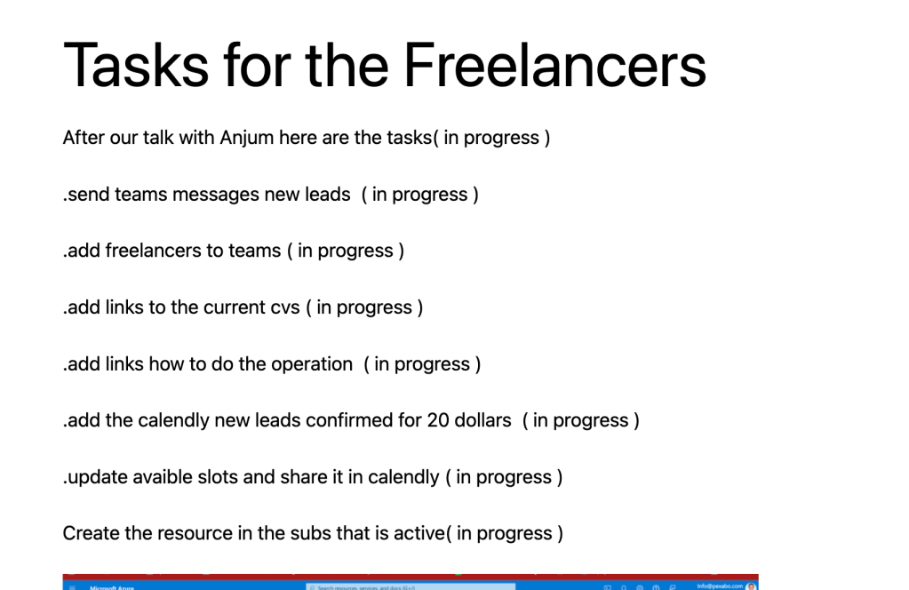 tasks for the 20