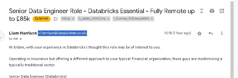 if email has 1