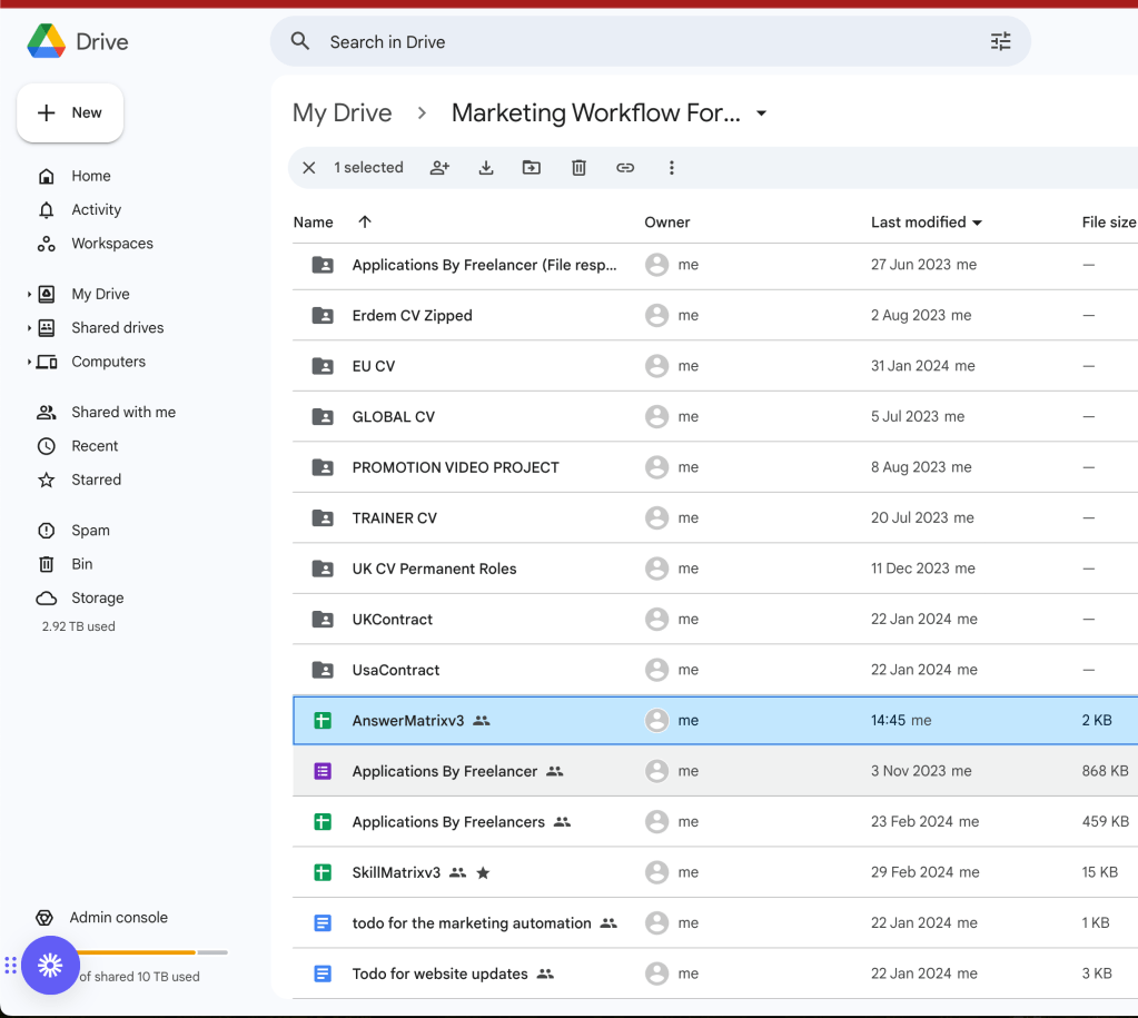 answer matrix build 1