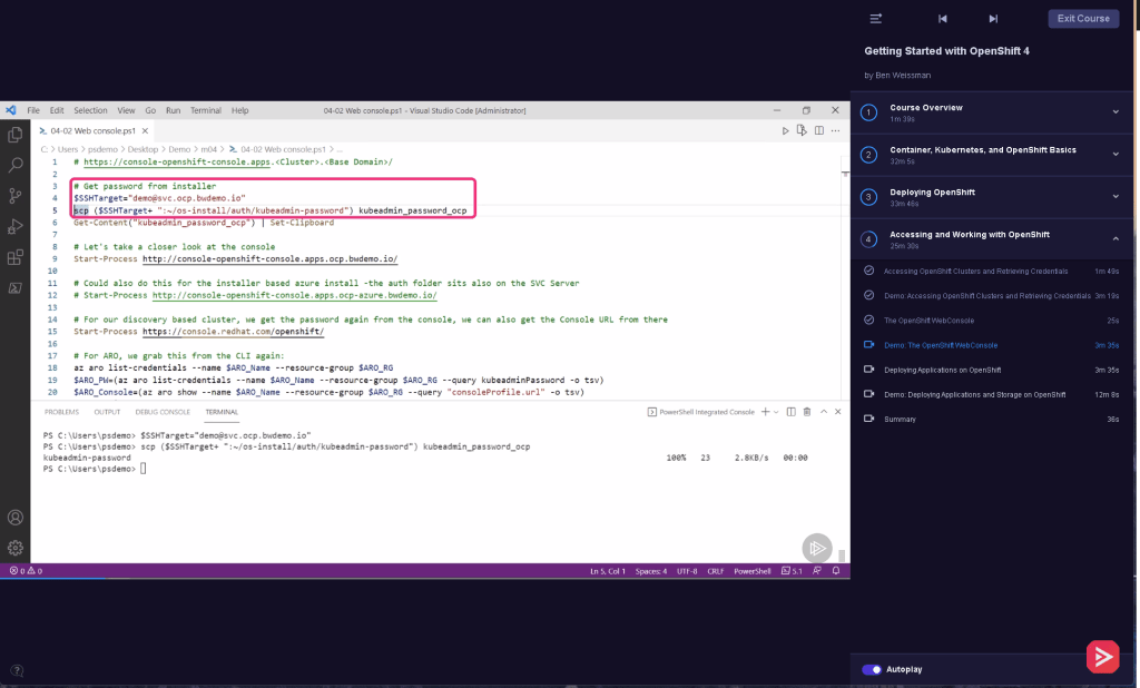 openshift course pluralsight 102